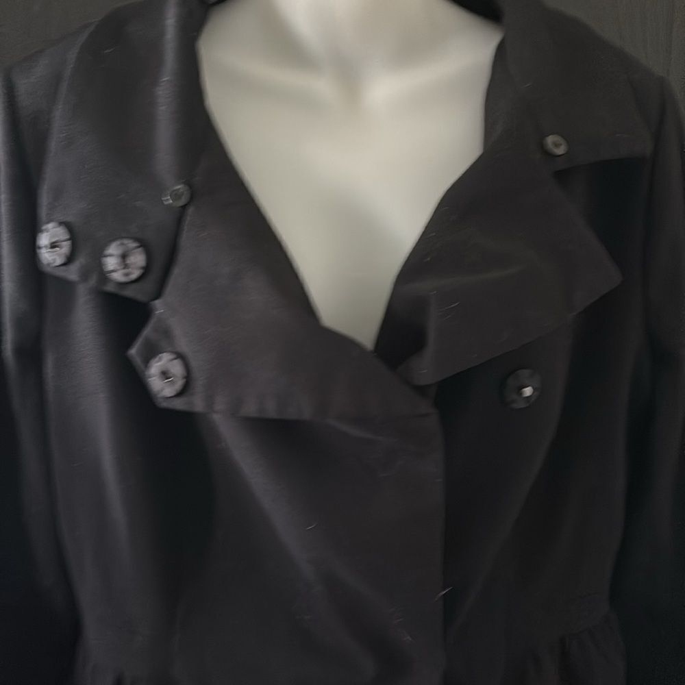 bebe Black Tailored Coat Jacket Button Front Line… - image 4